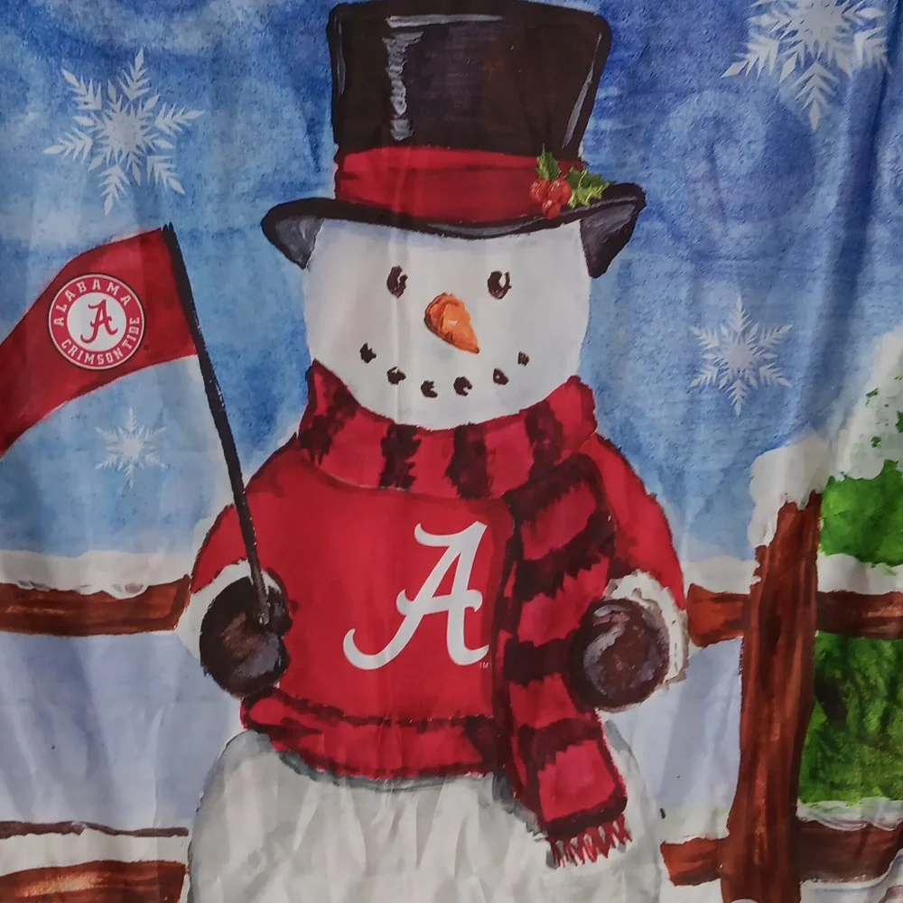 ALABAMA CRIMSON TIDE Snowman Holiday Banner